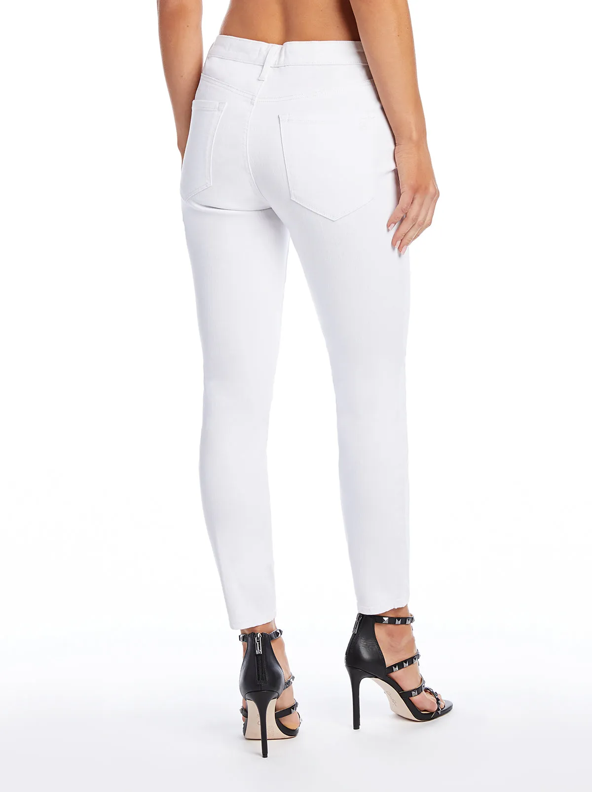 Adored High Rise Ankle Skinny Jeans in White sold by Jessica Simpson product image thumbnail 3