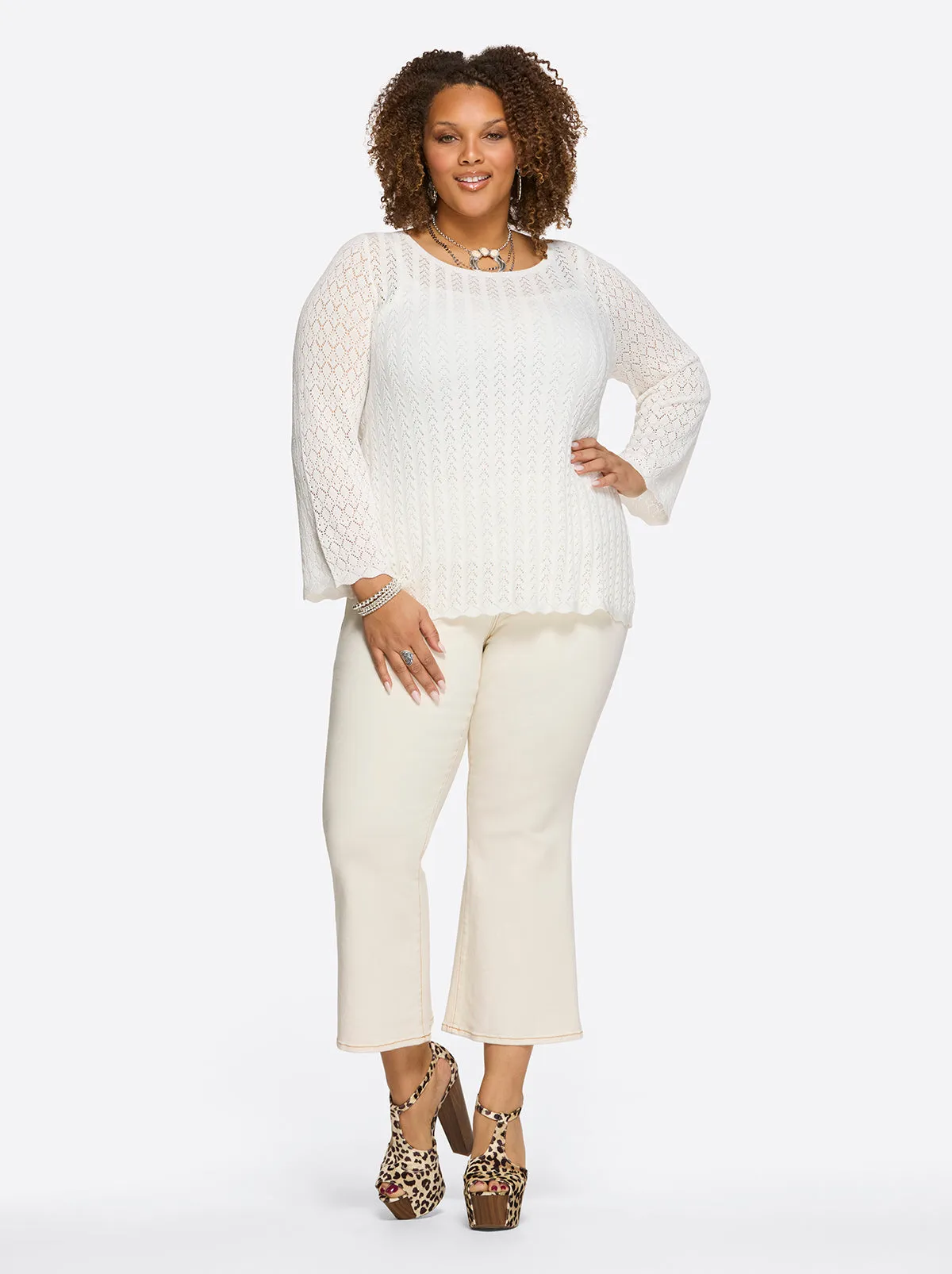 Charmed Ankle Flare in Ecru sold by Jessica Simpson product image thumbnail 2