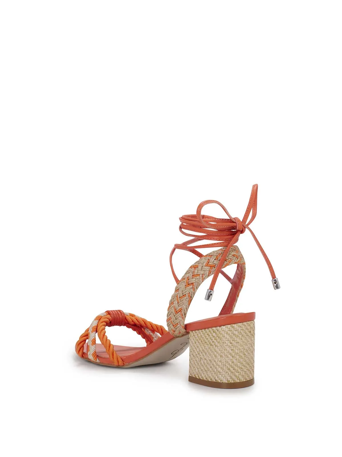 Prim Woven Block Heel Sandal in Orange sold by Jessica Simpson product image thumbnail 3