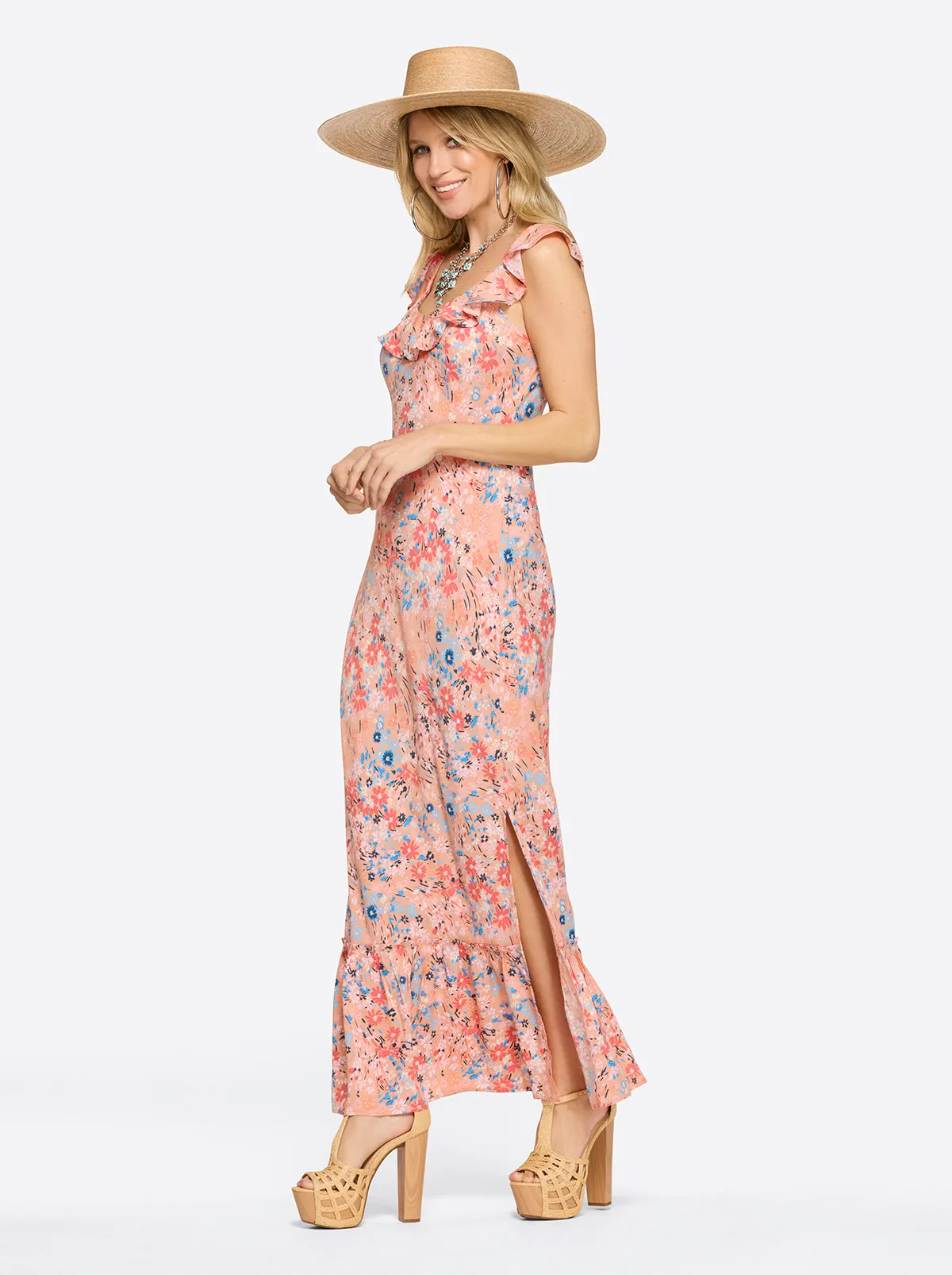 Raya Slip Dress in Blooming Pasture sold by Jessica Simpson product image thumbnail 3