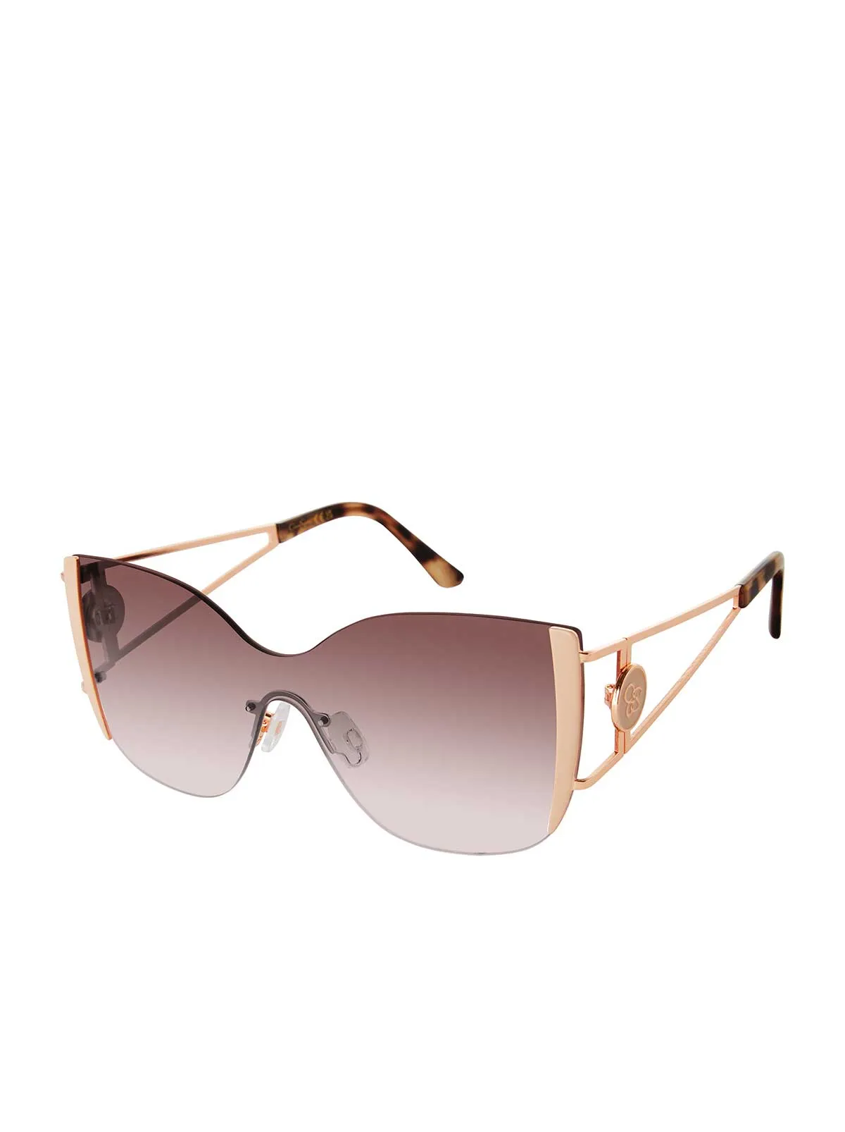 Metal Cat Eye Shield Sunglasses in Rose Gold sold by Jessica Simpson
