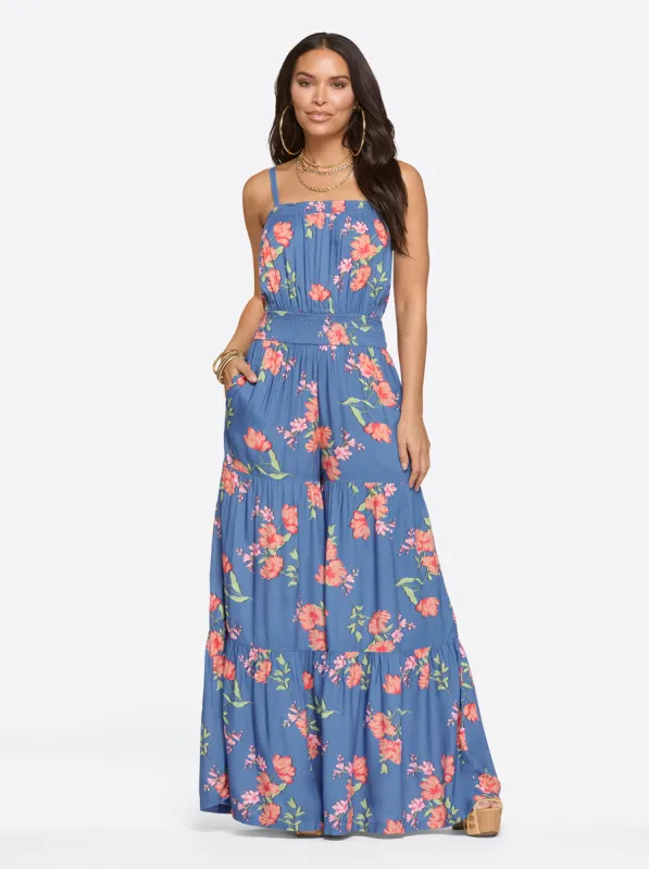 Devyn Jumpsuit in Happy Floret sold by Jessica Simpson