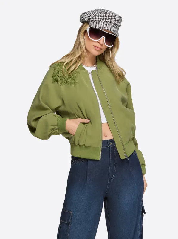 Fynn Bomber Jacket in Mayfly sold by Jessica Simpson