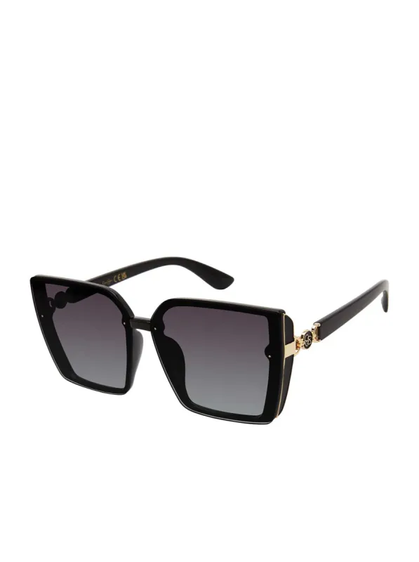 Square Side Shield Cat Eye Sunglasses in Black sold by Jessica Simpson