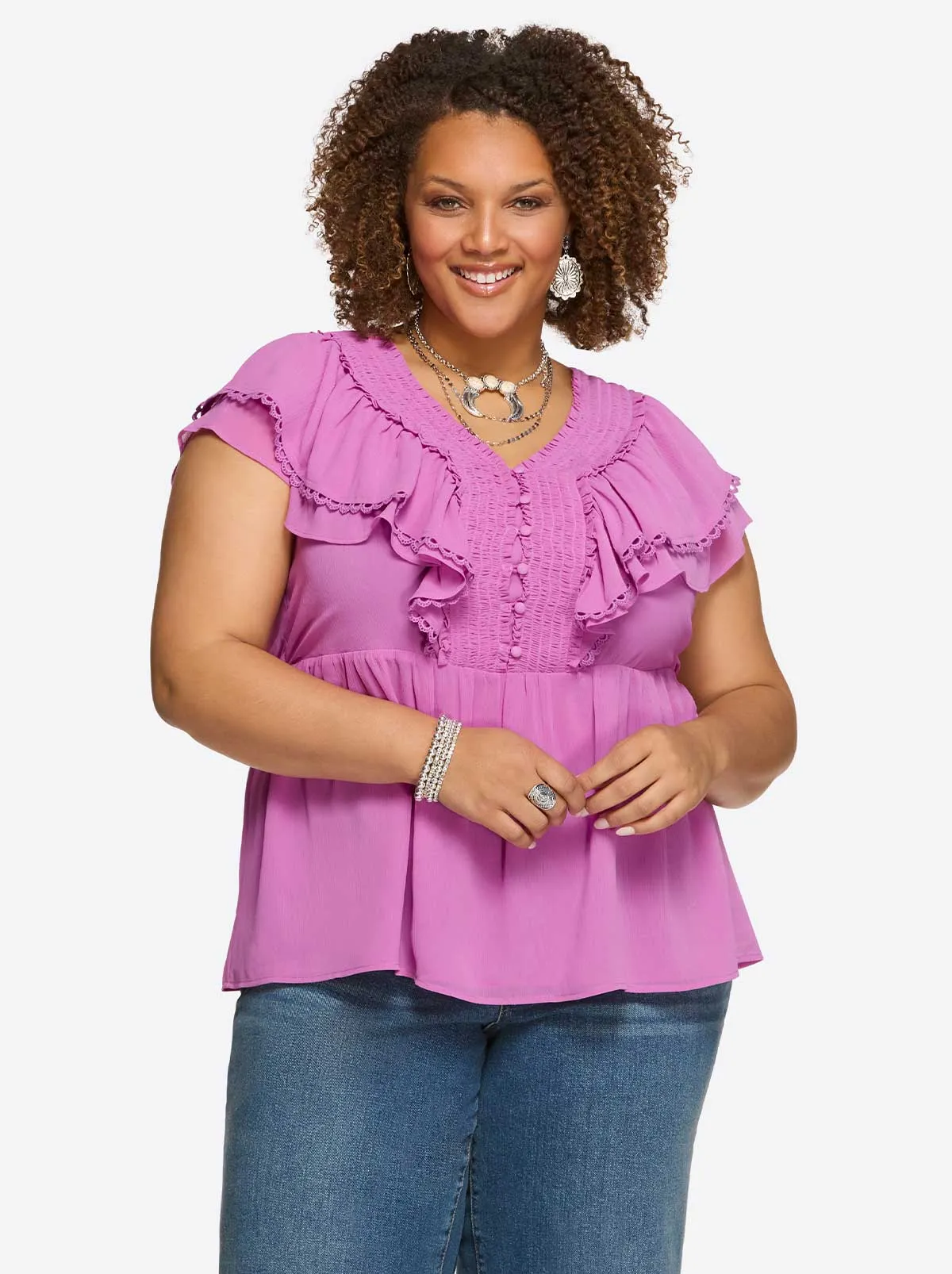 Nori Top in Raidiant Orchid sold by Jessica Simpson
