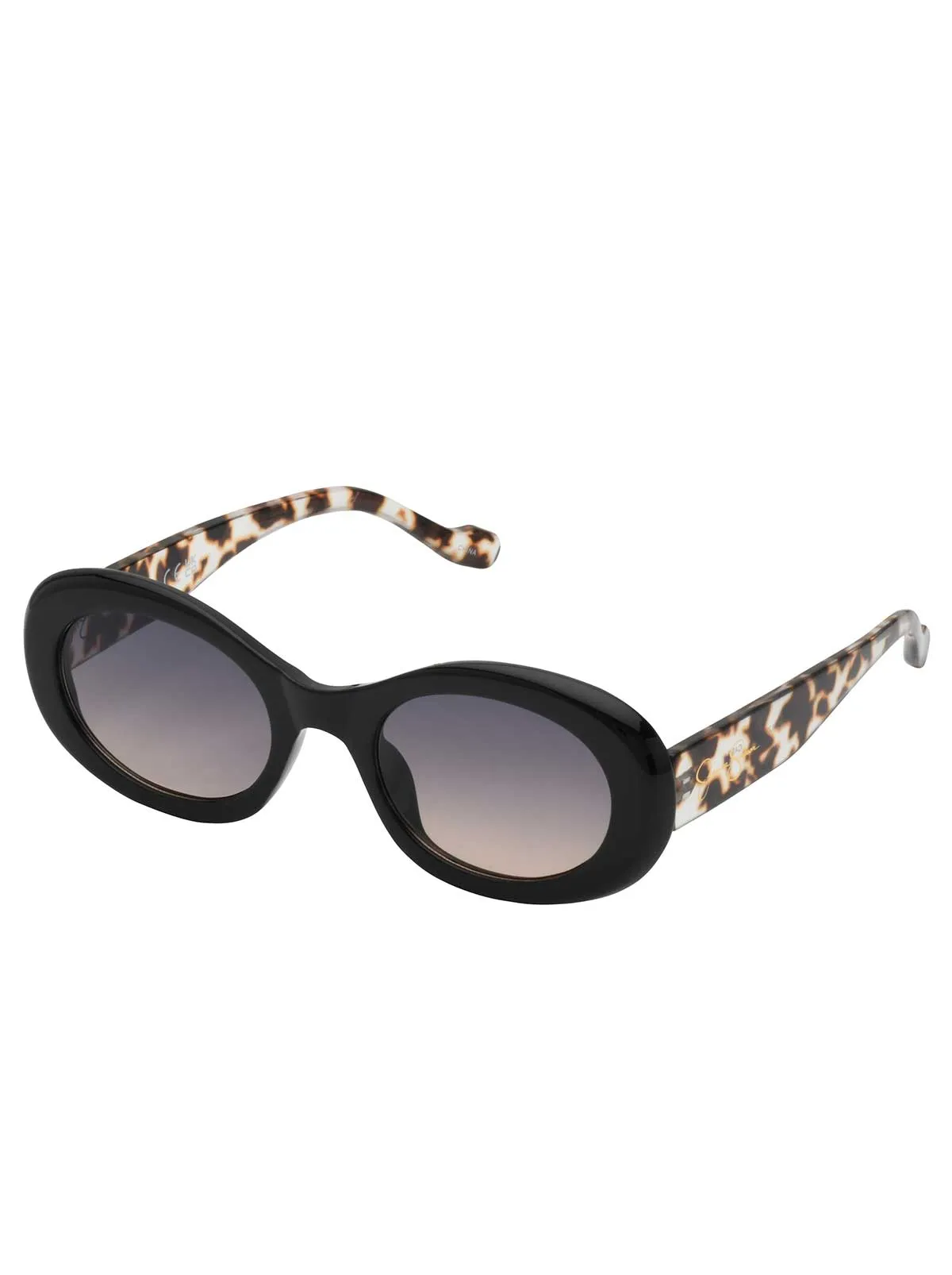 Iconic Vintage Oval Sunglasses in Black sold by Jessica Simpson