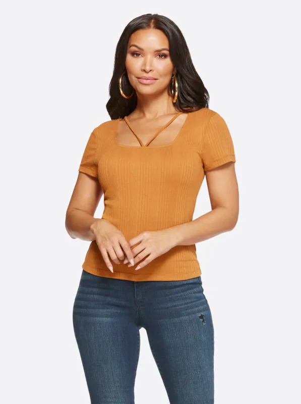 Pippa Top in Glazed Ginger sold by Jessica Simpson