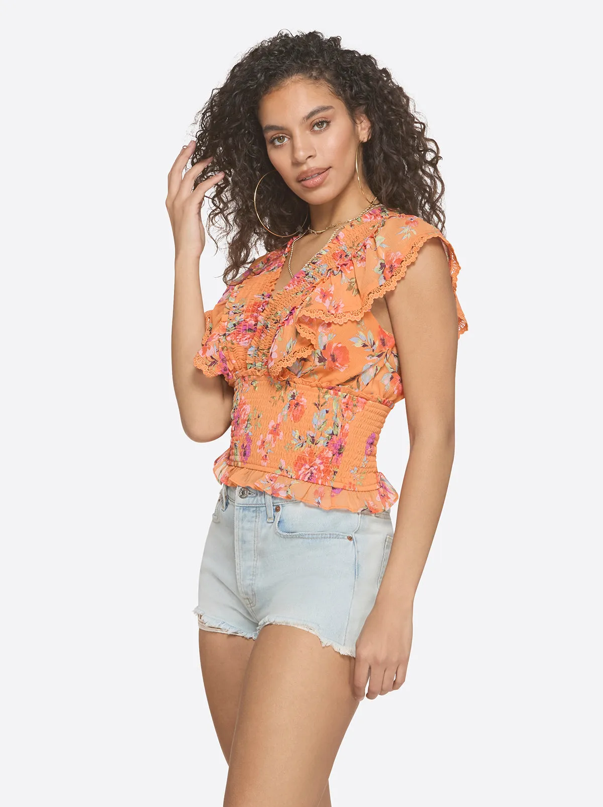 Lilianna Top in Watercolor Roses sold by Jessica Simpson product image thumbnail 2