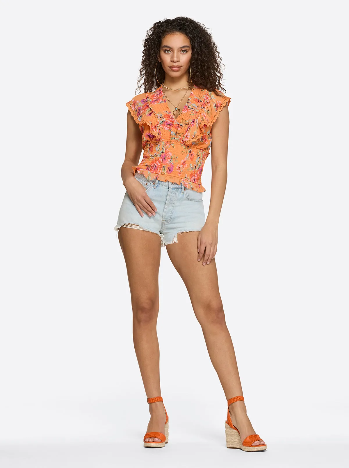 Lilianna Top in Watercolor Roses sold by Jessica Simpson product image thumbnail 3