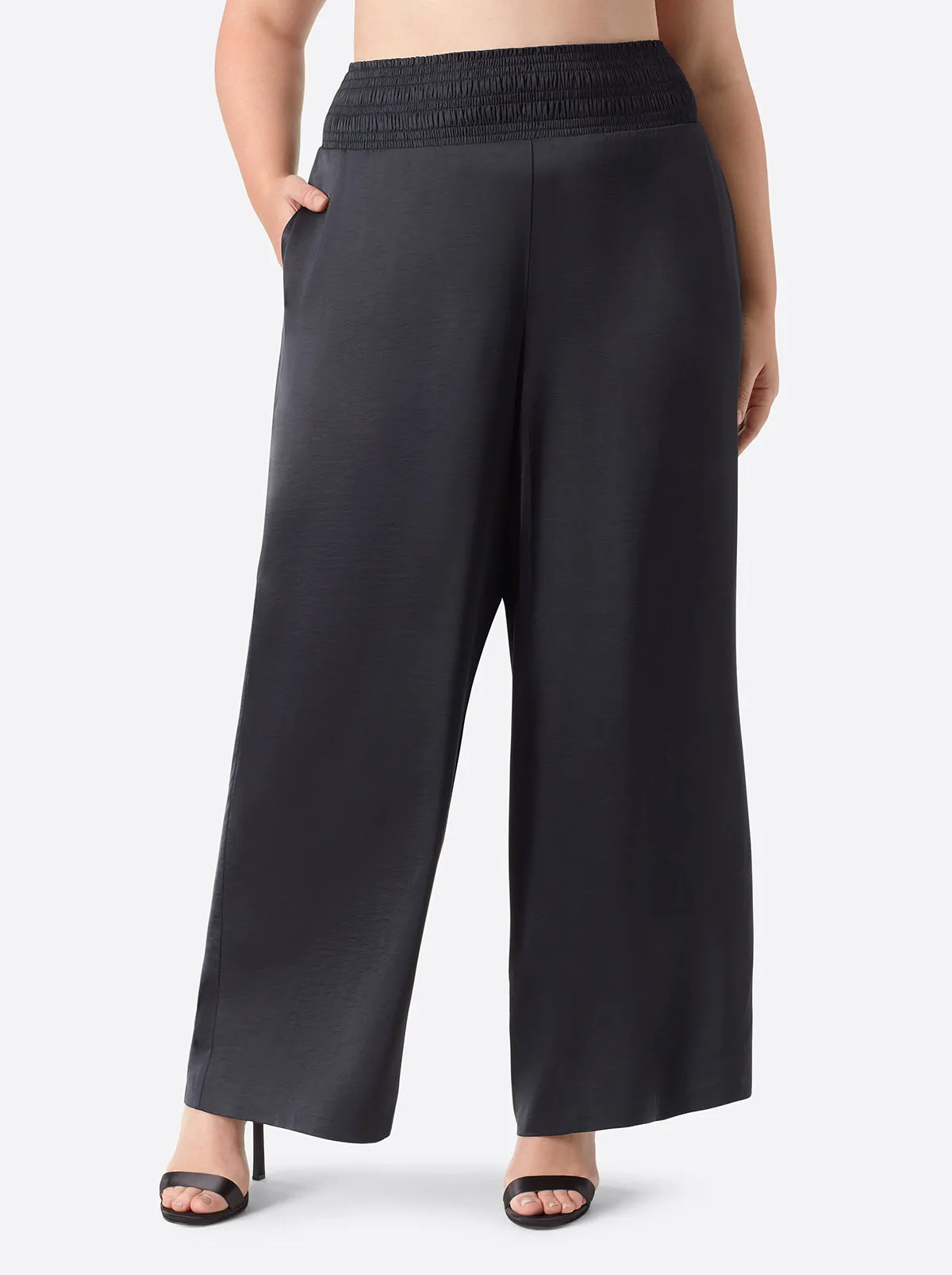 Jeanette Wide Leg Pants in Black sold by Jessica Simpson