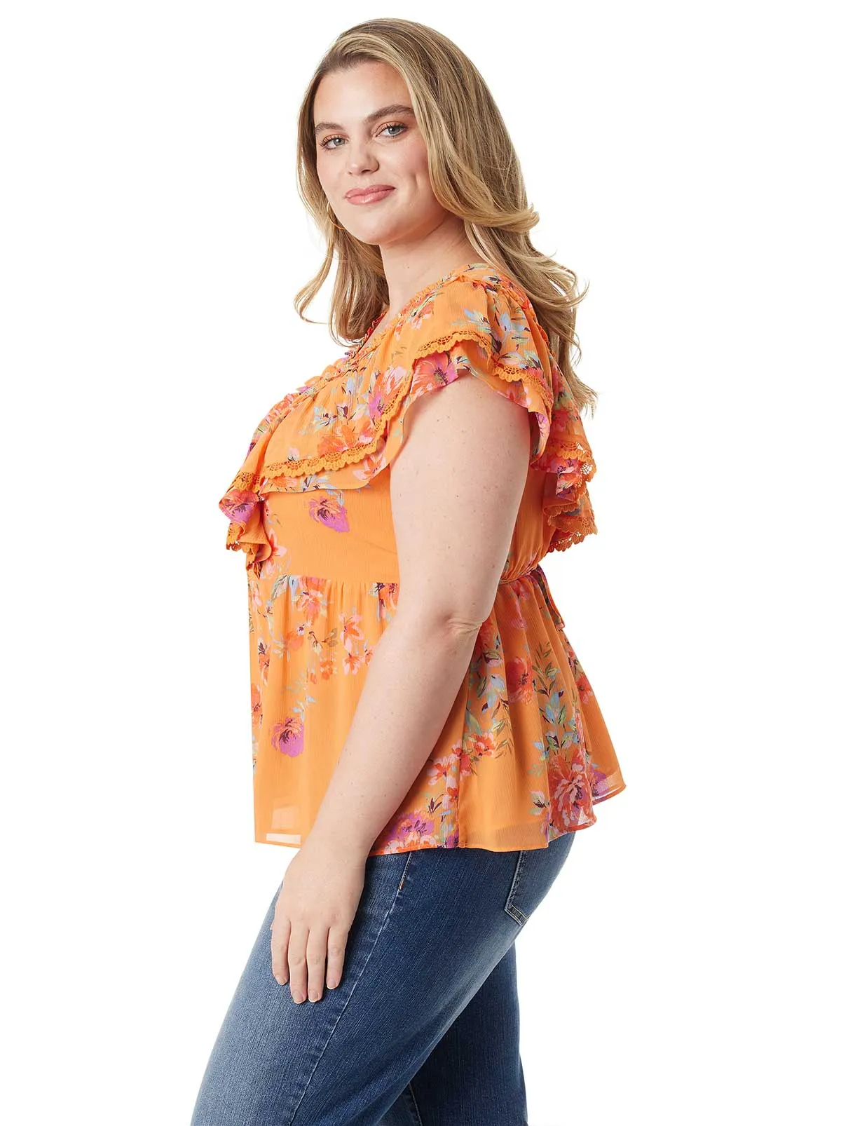 Nori Top in Watercolor Roses sold by Jessica Simpson product image thumbnail 2