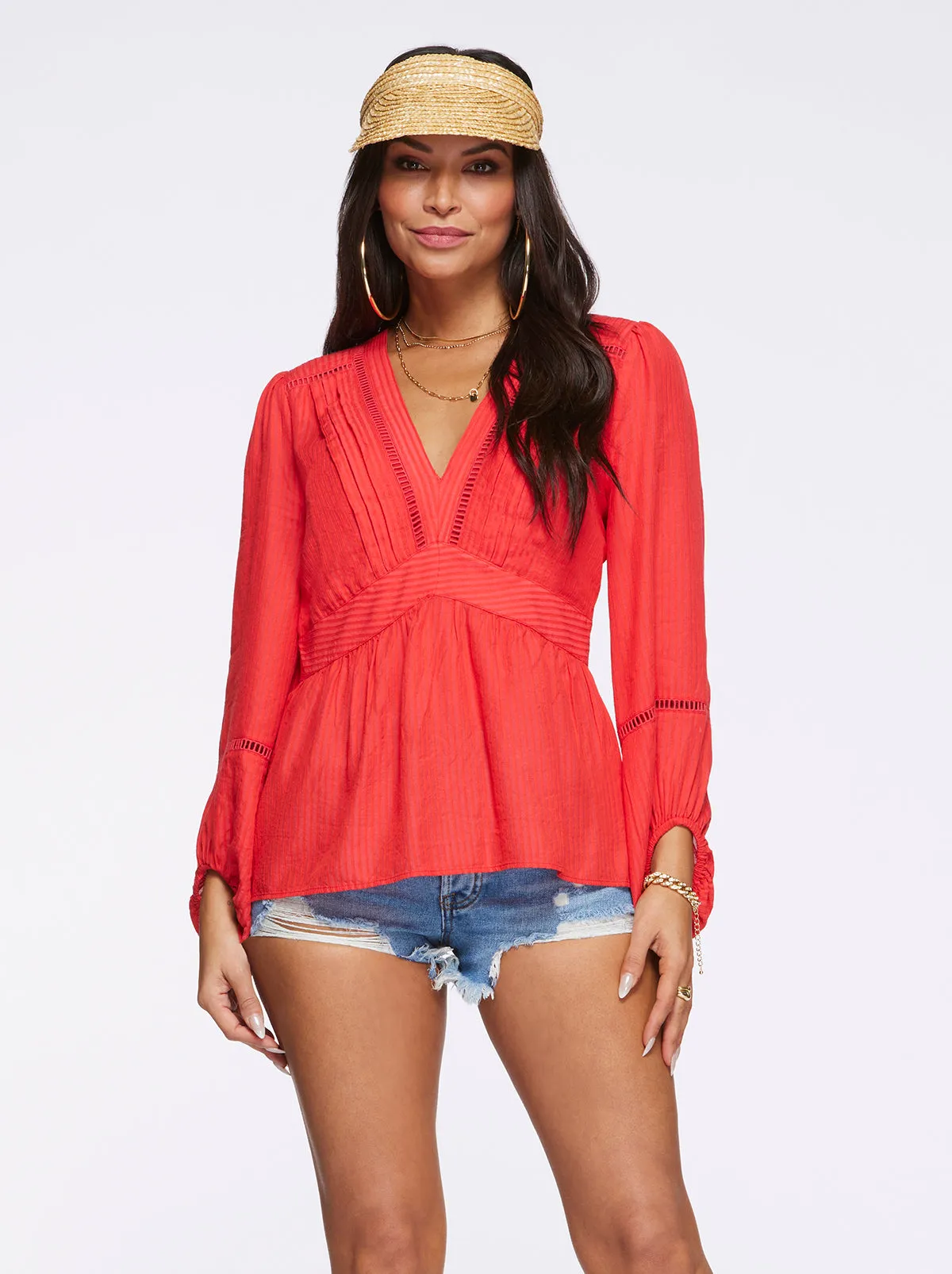 Briar Blouse in Hibiscus sold by Jessica Simpson