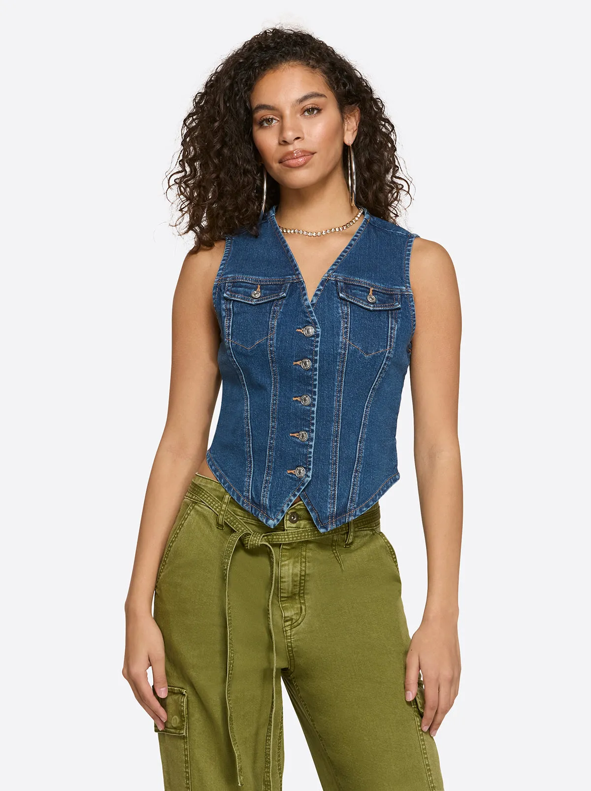 Denim Vest in Presence sold by Jessica Simpson product image thumbnail 2