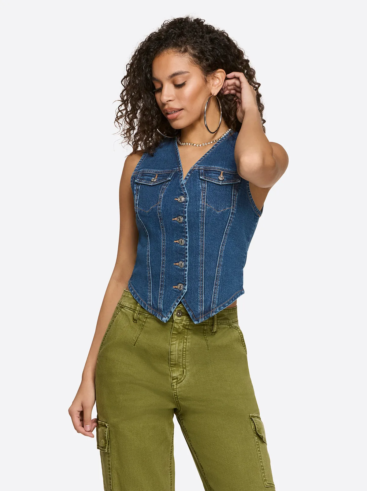 Denim Vest in Presence sold by Jessica Simpson