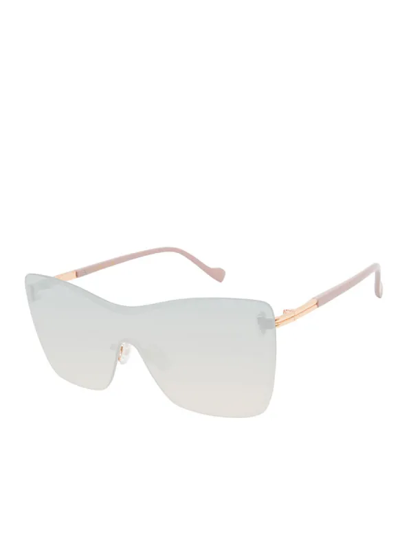 Glamorous Frameless Shield Sunglasses in Rose Gold sold by Jessica Simpson