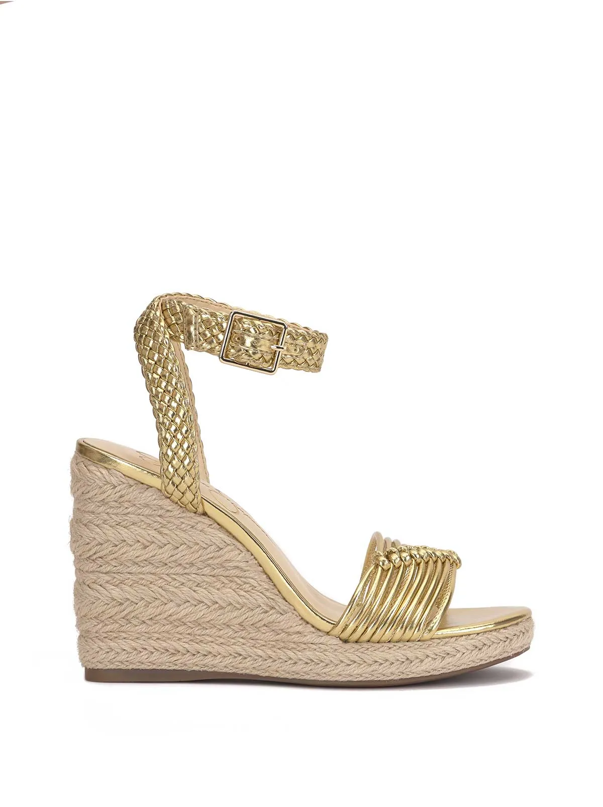Talise Braided Wedge in Gold sold by Jessica Simpson