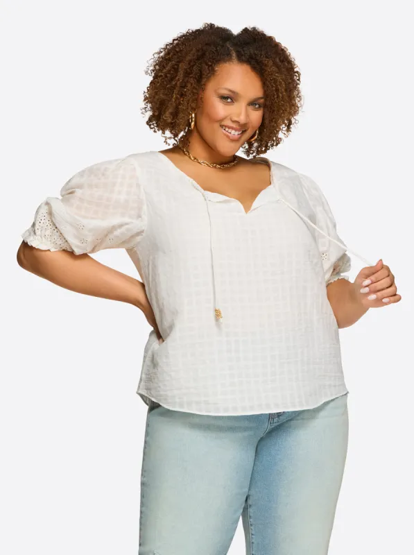 Sibyl Top in Gardenia sold by Jessica Simpson