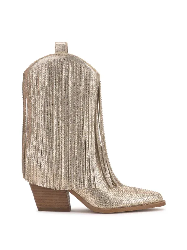 Paredisa Fringe Bootie in Champagne sold by Jessica Simpson