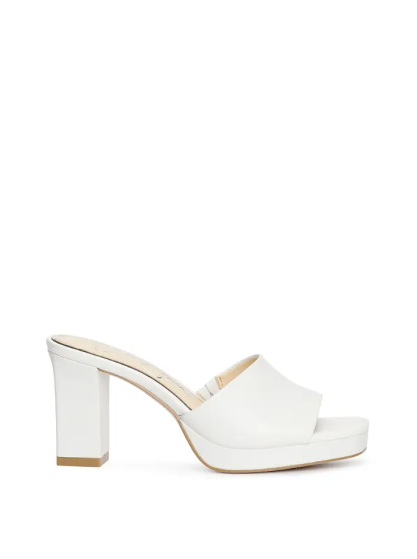 Elyzza High Heel Slide in White sold by Jessica Simpson