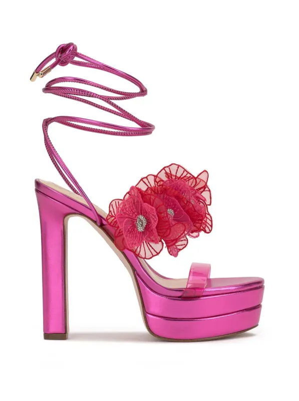 Iyla Flower Double Platform Sandal in Pink sold by Jessica Simpson