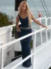 Colleen Jumpsuit in Blue Flame sold by Jessica Simpson