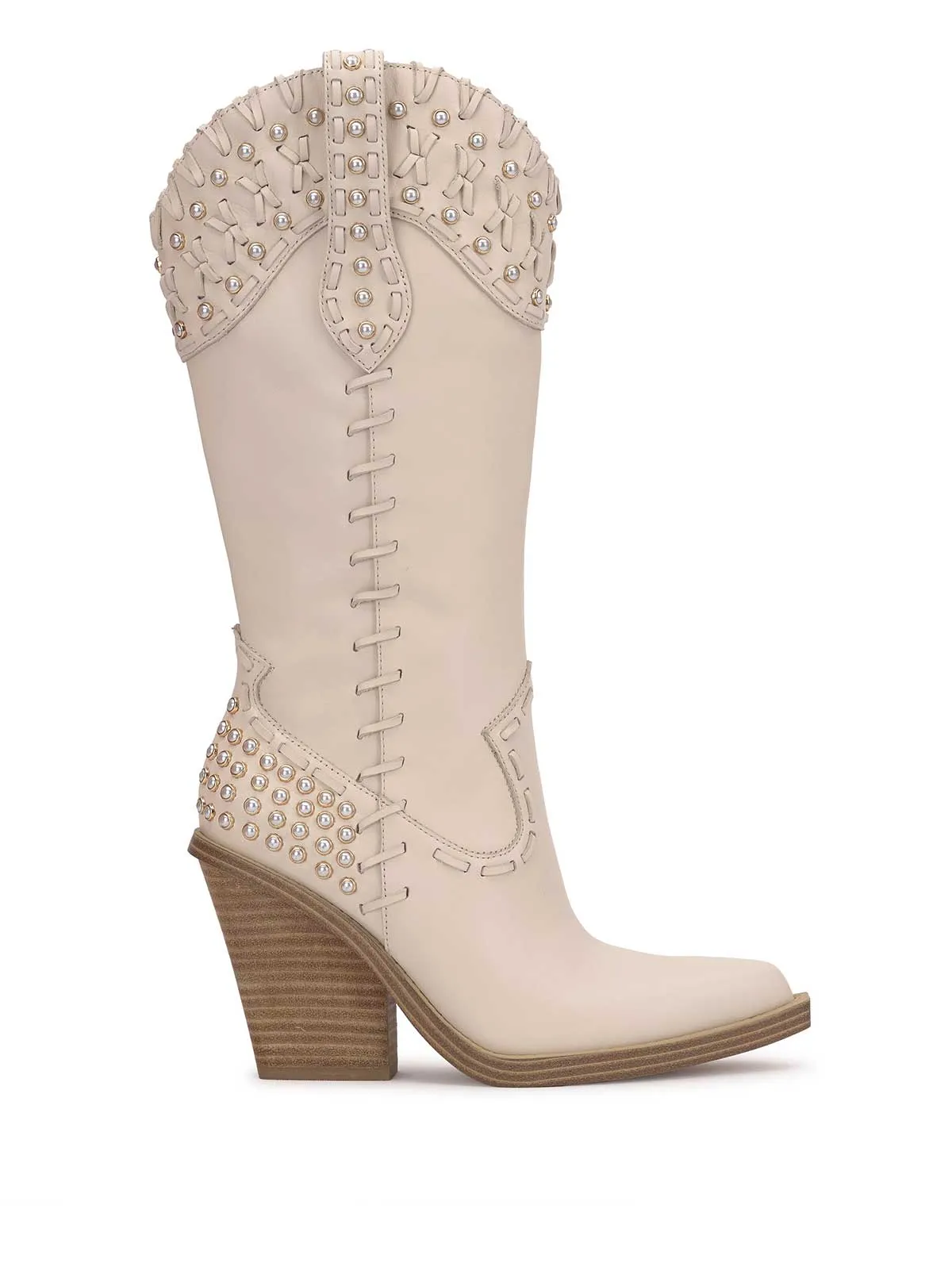 Liselotte Studded Western Boot in Chalk sold by Jessica Simpson