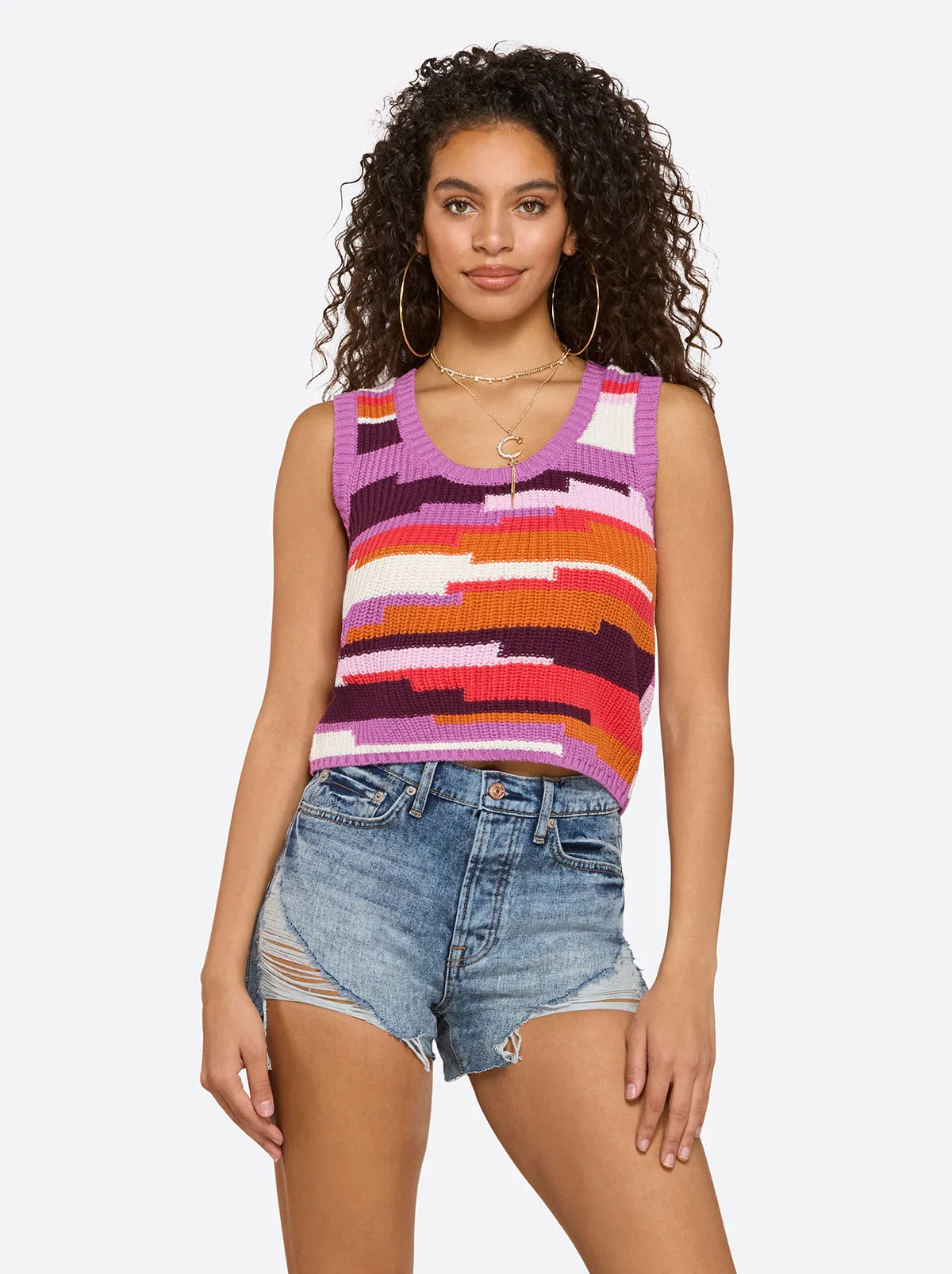 Tasia Tank in Blackberry Wine Multi sold by Jessica Simpson