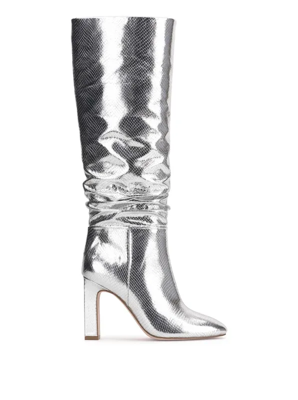 Minerva Knee High Boot in Silver Snake sold by Jessica Simpson