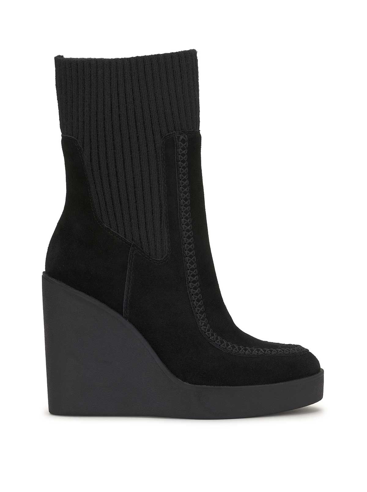 Madwen Wedge Bootie in Black sold by Jessica Simpson