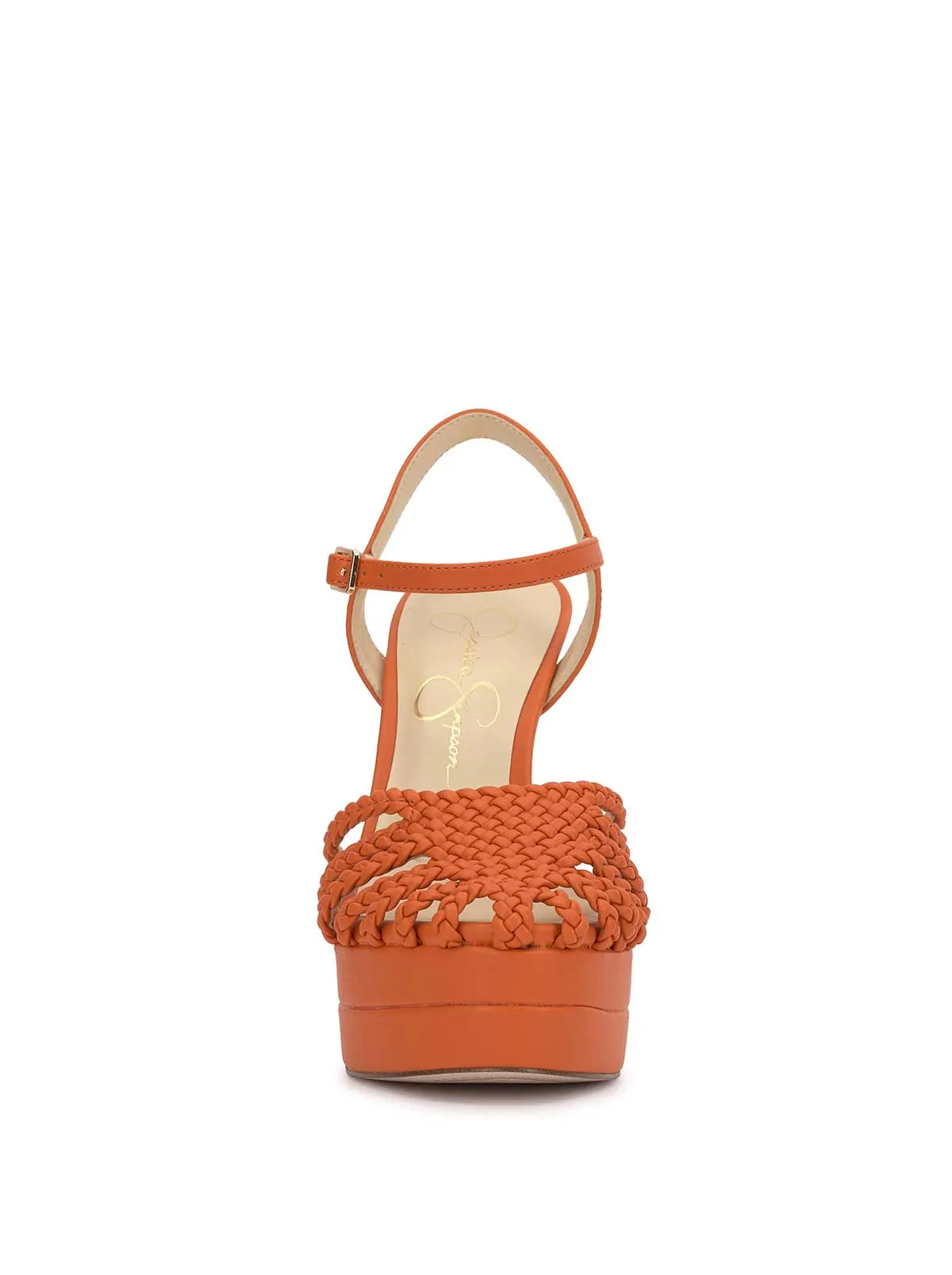 Inaia Braided Platform Sandal in Tangerine sold by Jessica Simpson product image thumbnail 3