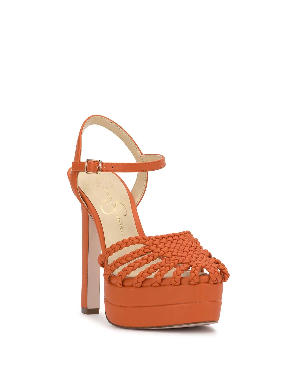 Inaia Braided Platform Sandal in Tangerine sold by Jessica Simpson product image thumbnail 5