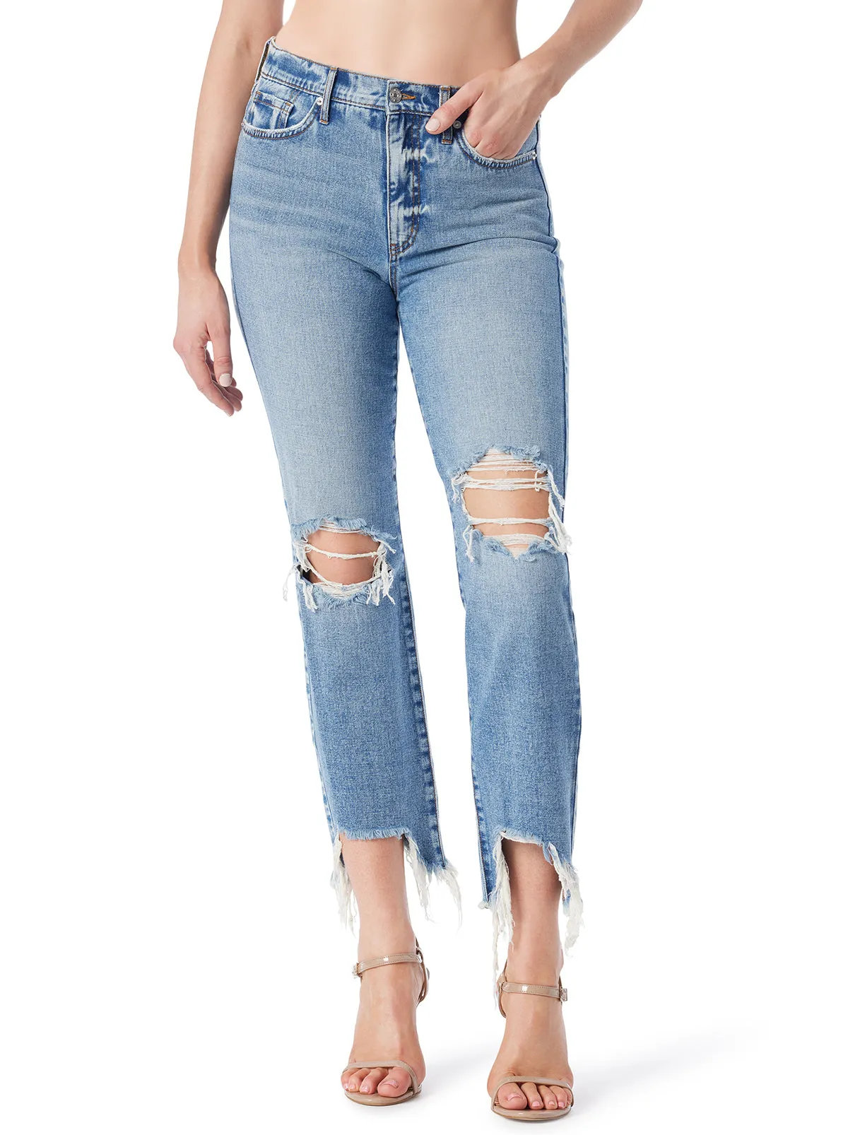 Harmony Straight High Rise Jean in Sunshine sold by Jessica Simpson product image thumbnail 3