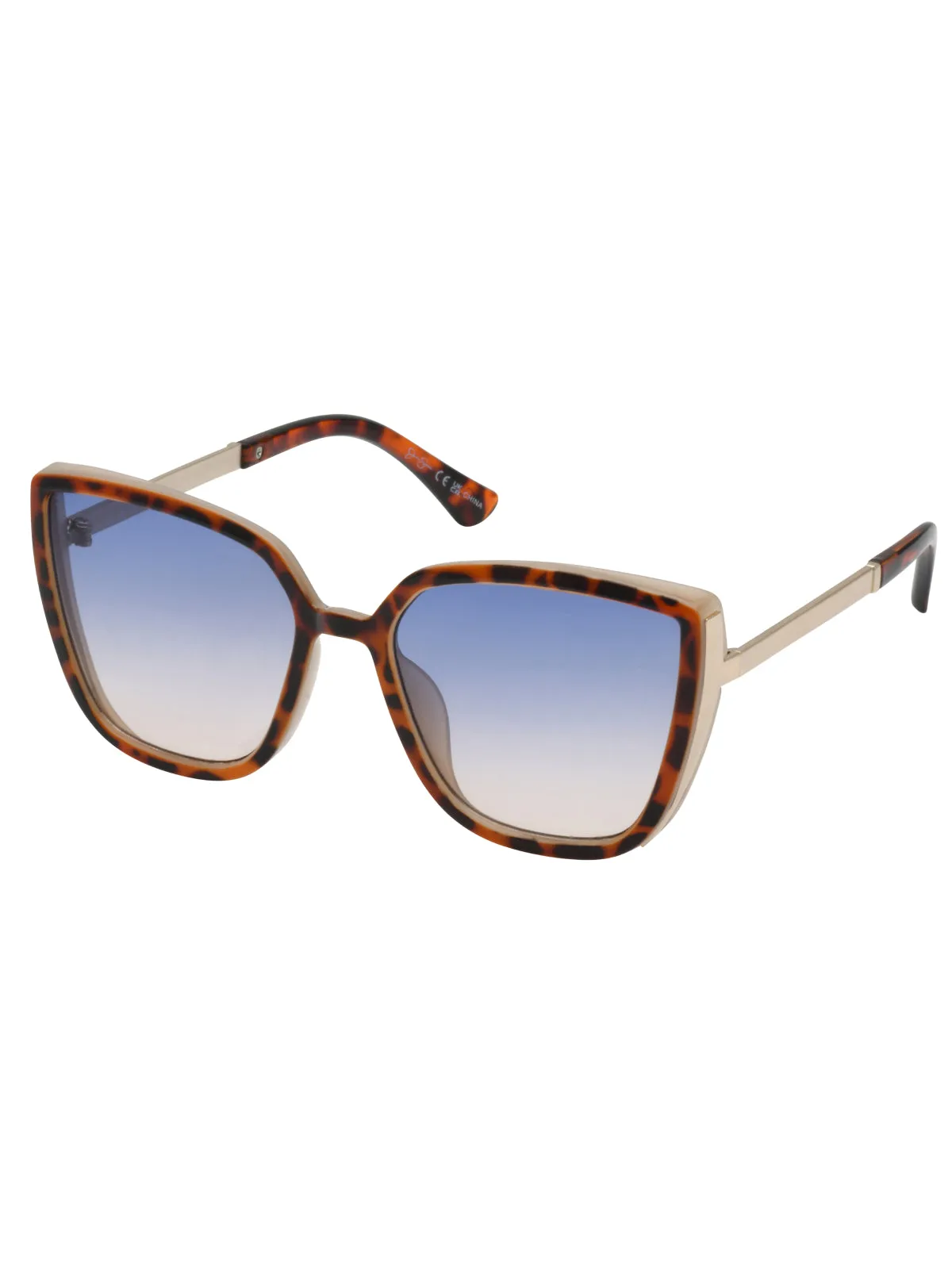 Cat Eye Sunglasses with Metal Temple in Tortoise sold by Jessica Simpson