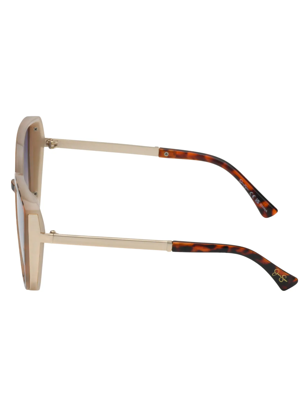 Cat Eye Sunglasses with Metal Temple in Tortoise sold by Jessica Simpson product image thumbnail 4
