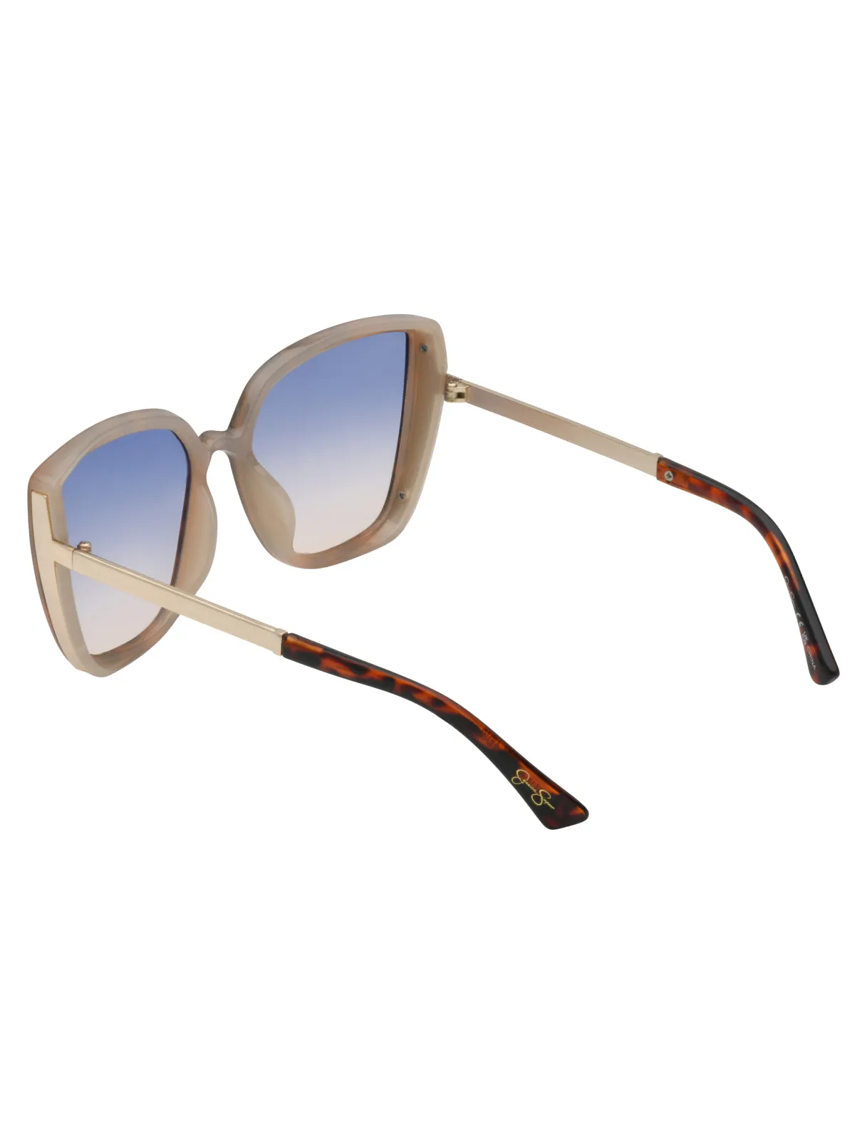 Cat Eye Sunglasses with Metal Temple in Tortoise sold by Jessica Simpson product image thumbnail 3