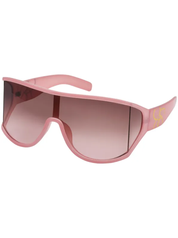 Oversized Square Wrap Shield Sunglasses in Rose Pink sold by Jessica Simpson