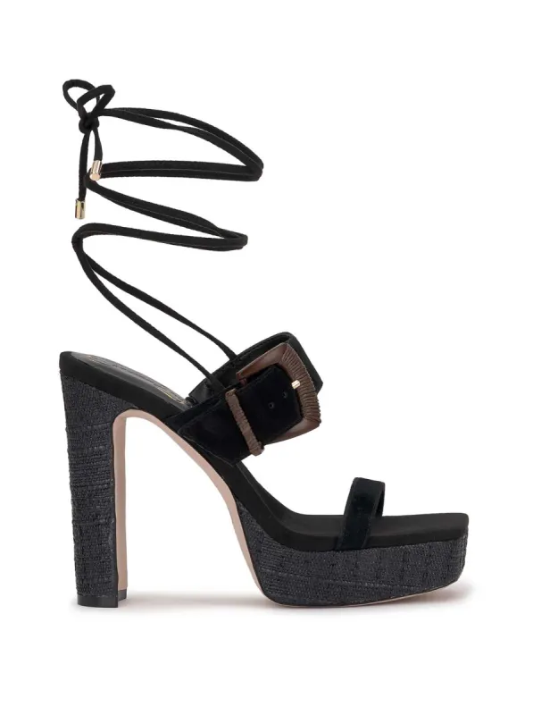 Caelia Ankle Lace Up Platform Sandal in Black sold by Jessica Simpson