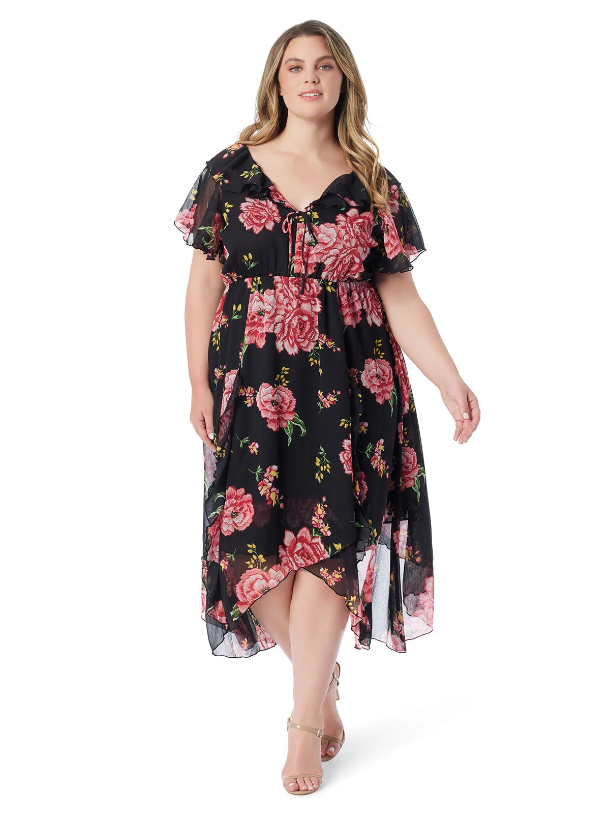 Elise Dress in Sketchy Roses sold by Jessica Simpson