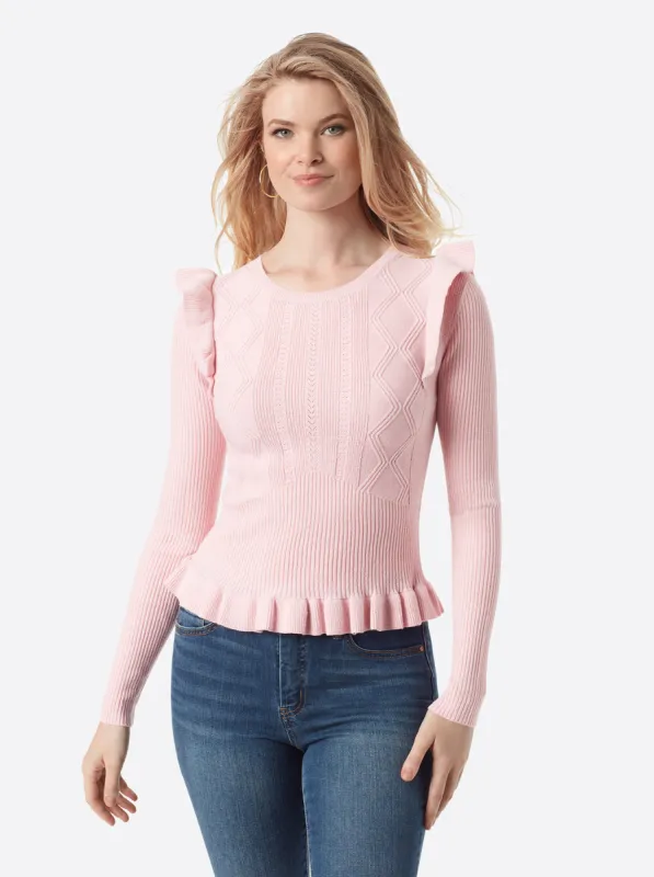 Skye Sweater in Bridal Rose sold by Jessica Simpson