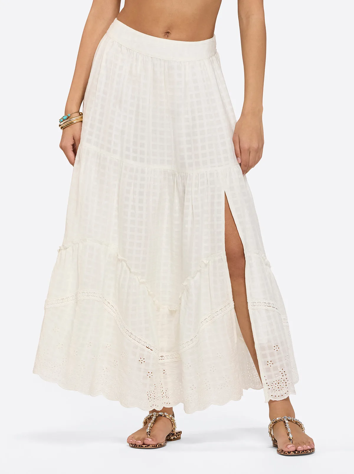 Paula Maxi Skirt in Gardenia sold by Jessica Simpson