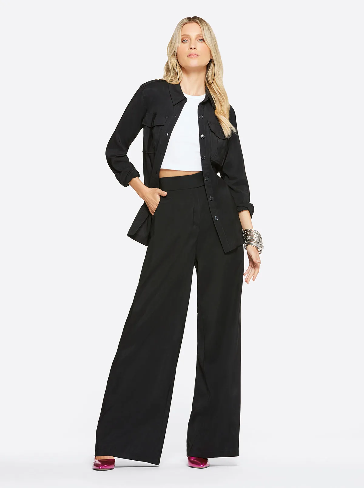 Melba Wide Leg Trouser in Black sold by Jessica Simpson product image thumbnail 4