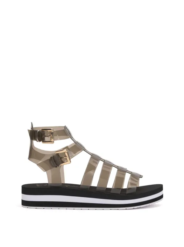 Bimala Sandal in Smoke sold by Jessica Simpson