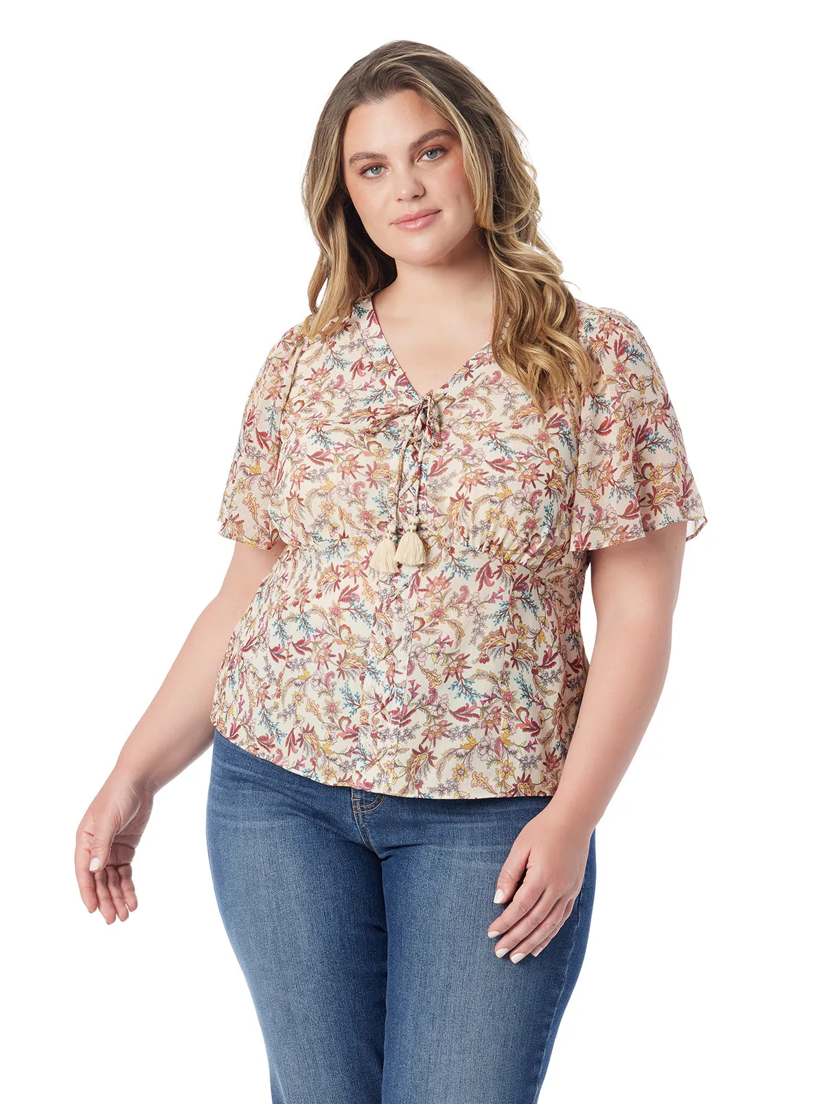Katrin Blouse in Cartoon Florals sold by Jessica Simpson