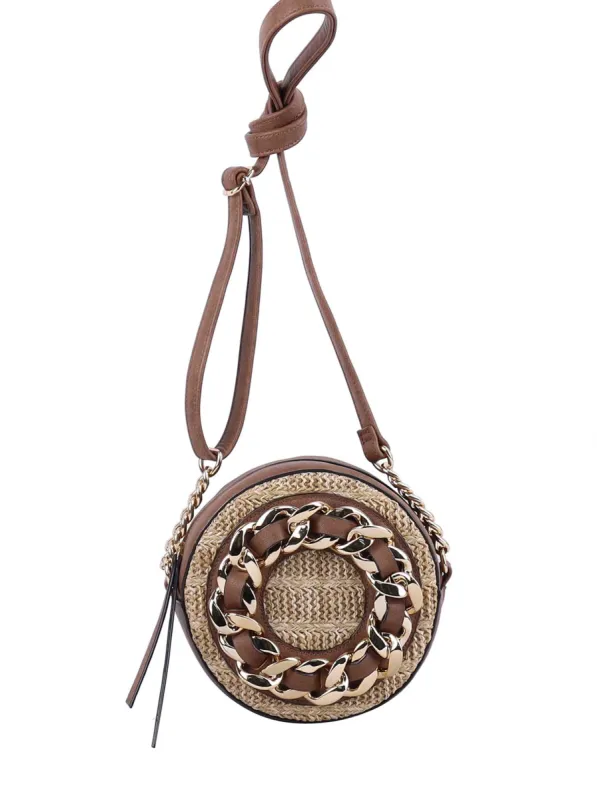 Maison Circle Crossbody in Straw Natural sold by Jessica Simpson