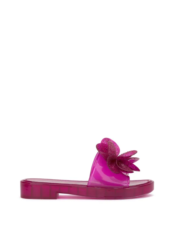 Kerah Lucite Flower Sandal in Fuschia sold by Jessica Simpson