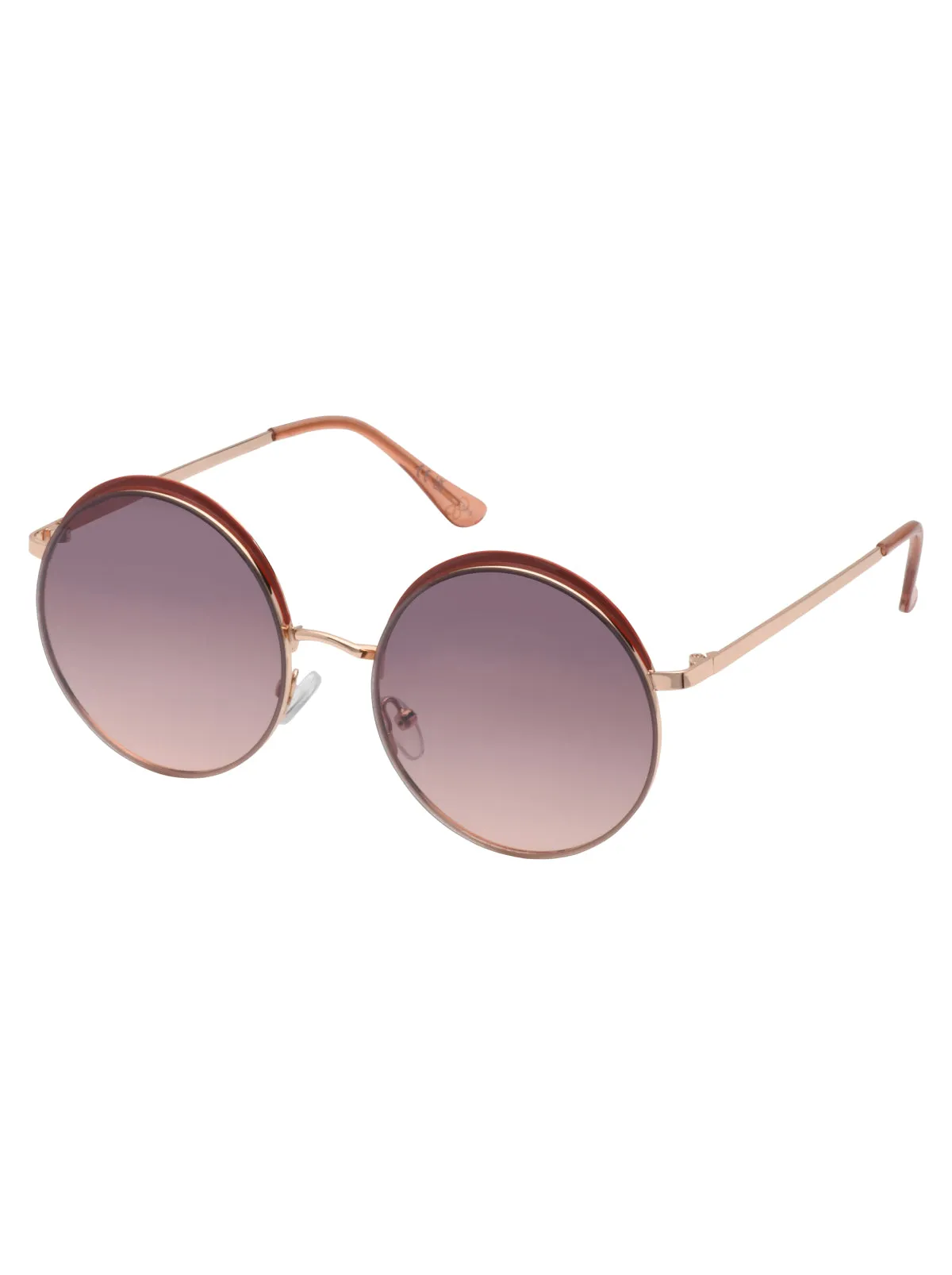 Vintage Round Metal Sunglasses in Rose Gold & Tan sold by Jessica Simpson