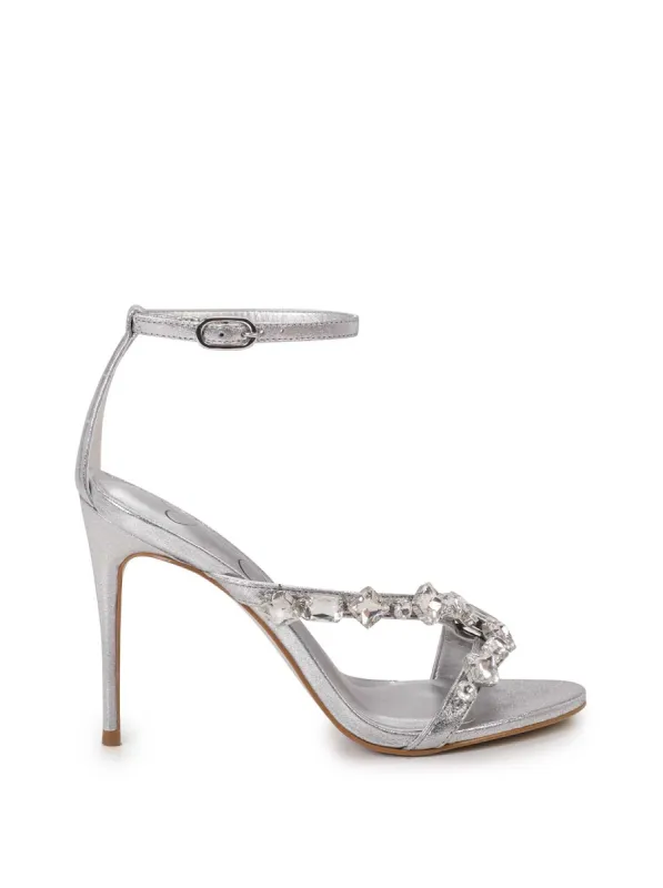 Raela Embellished High Heel Sandal in Silver sold by Jessica Simpson