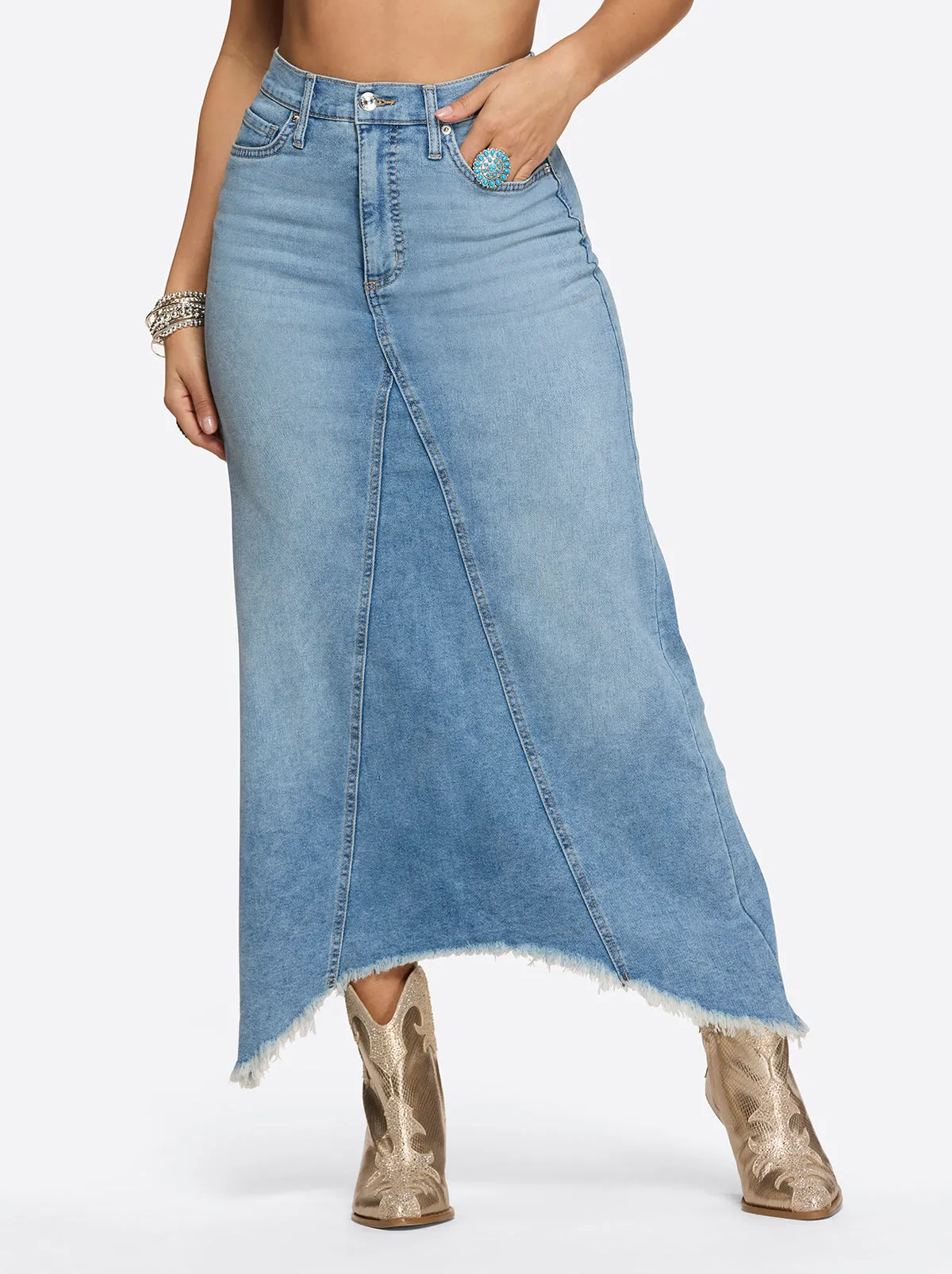 Della Maxi Skirt in Sweet Pea sold by Jessica Simpson product image thumbnail 3