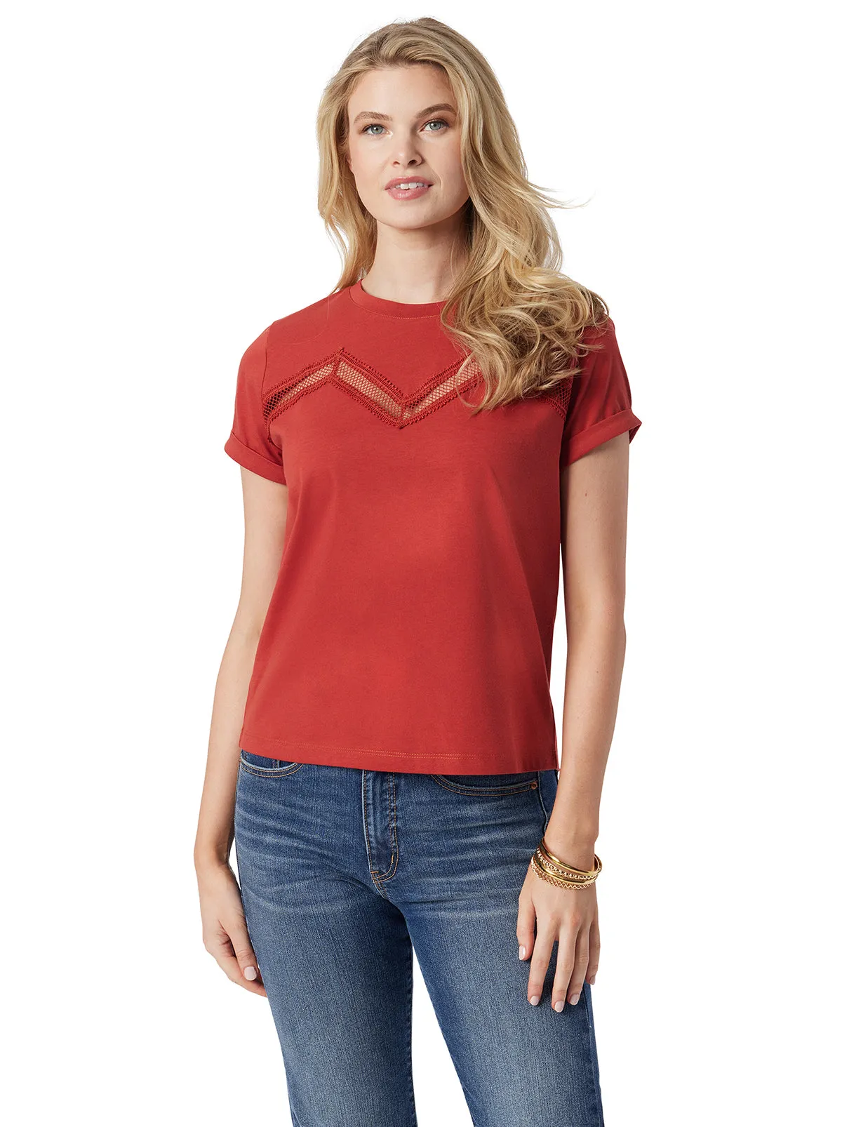 Valeriya Tee in Chili Oil sold by Jessica Simpson