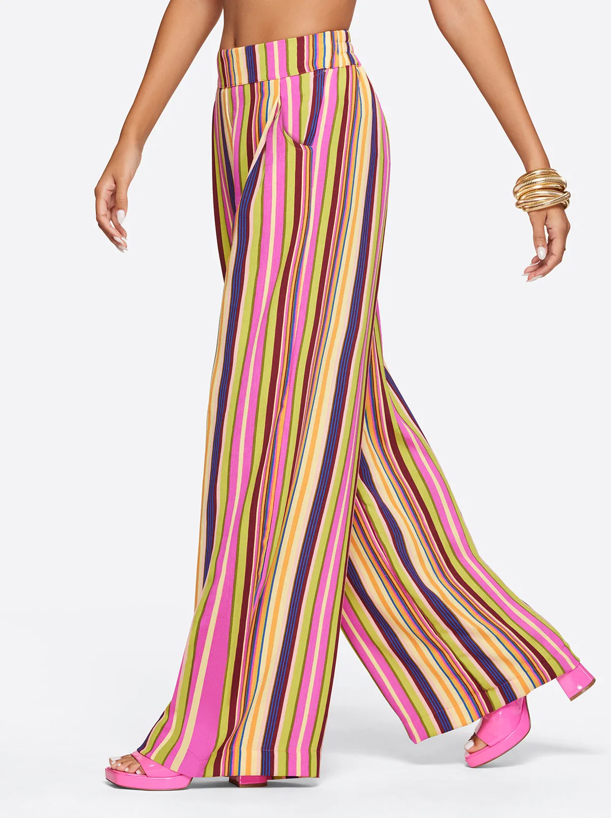 Winnie Wide Leg Pants in Rainbow Stripe sold by Jessica Simpson product image thumbnail 2